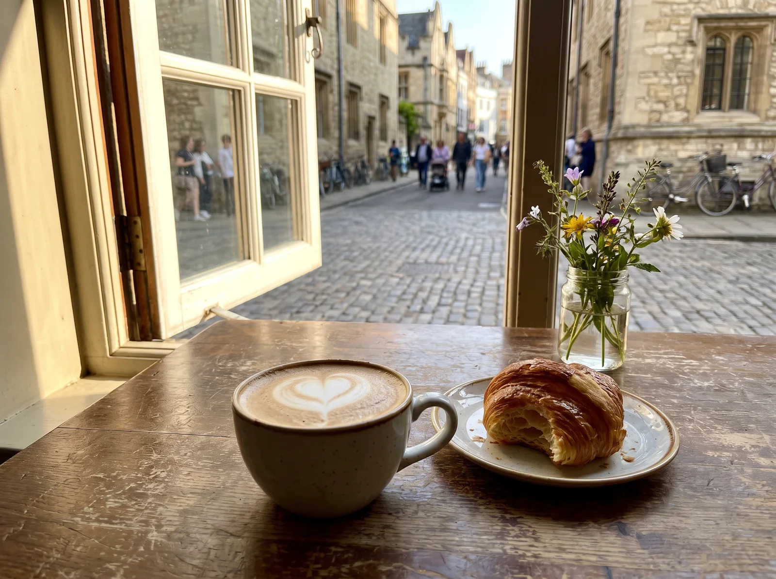 A favourite coffee spot beside a sunlit window